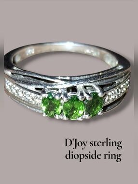Sterling Chrome Diopside 925 D'joy Silver Semi Precious Gemstone Ring